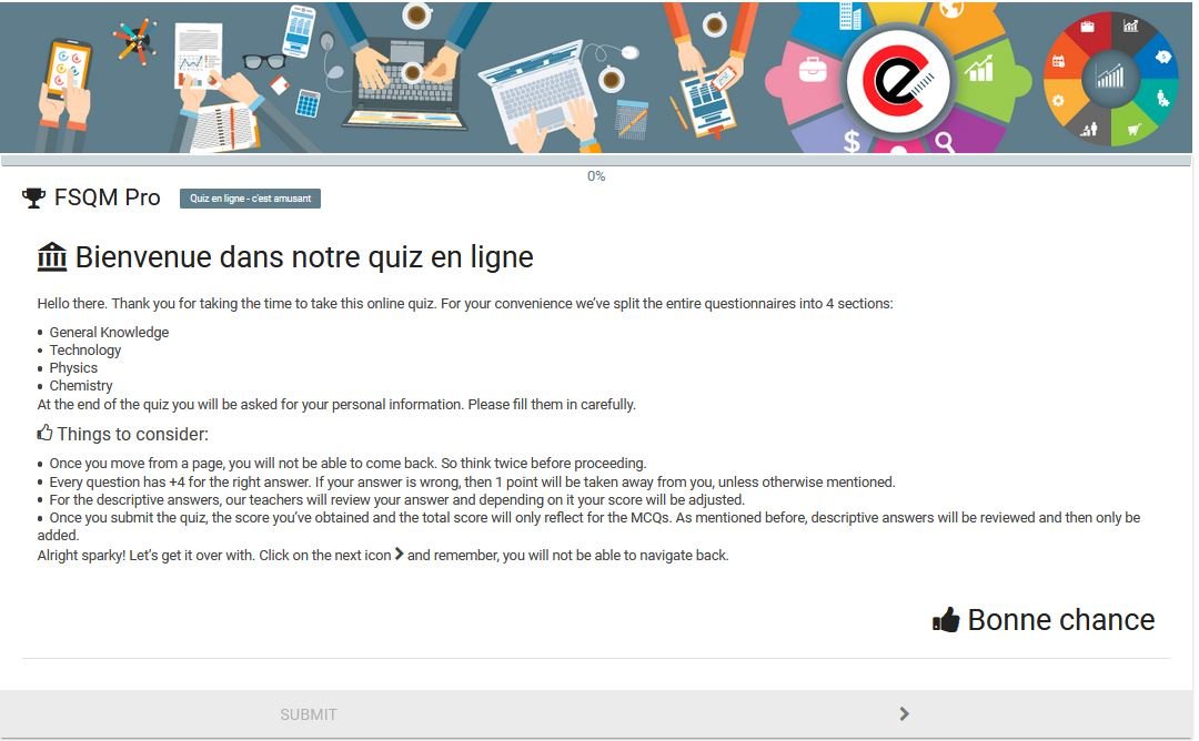 Quiz riche avec minuterie